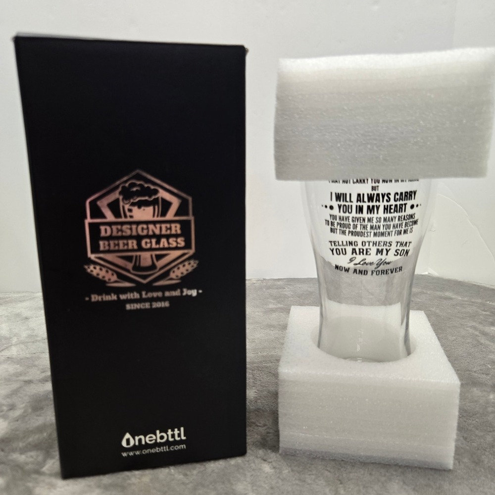 Onebttl My Dear Son Designer Beer Glass Sentimental Gift Pilsner Glass New